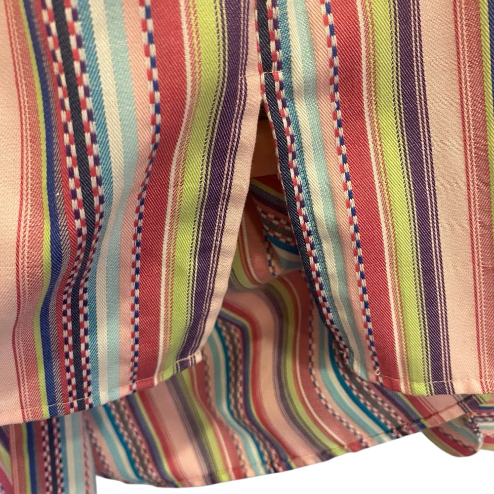 NWOT Women’s Foxcroft Multi Stripe Casual Button Down Long Sleeve Shirt Sz 14 - Picture 4 of 13